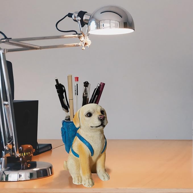 Dog Pen Holder for Desk Pen Pencil Cup Creative Desktop Pen Organizer Pencil Cups for Desk Unique Accessories Decor for Home Office School Gift for Dog Lovers (Labrador Retriever)
