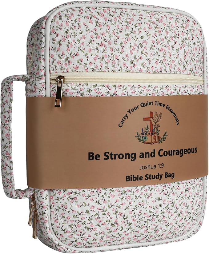 Allinside Bible Cover Case for Women - Cute Bible Carrying Bag with Waist Strap & Greeting Card | Lightweight Bible Cover for Daily Devotion, Church & Travel - Perfect Christian Gift for Her