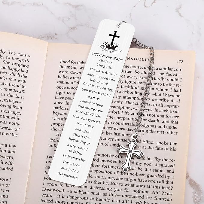 Adult Baptism Gifts for Women Men, Bulk Christian Baptism Gifts for Girls Boys, Left It in the Water Baptism Bookmark, College Dorm Room Essentials, Confirmation Gift First Communion Faith Bookmark