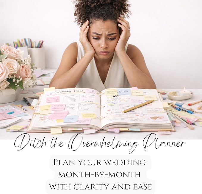 “I Do” Wedding Planning Calendar – 18 Month Undated Wedding Planner Alternative, Bridal Organizer with Stickers & Checklists, Engagement Gift for Bride, Wedding Countdown Calendar