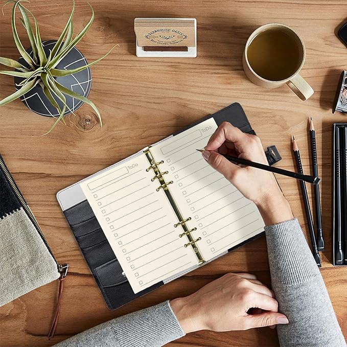 Spiral Notebook Refill,A6 6 Ring Binder Refill,Loose Leaf Paper for Filofax,100gsm Thicker Paper-Harphia (A6 3.74 x 6.77'',to do List)