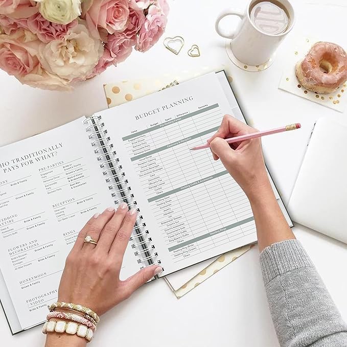 Wedding Planner Book and Organizer, Wedding Planner for Bride Gifts, Bridal Planning Binder, Engagement Gifts for Couples