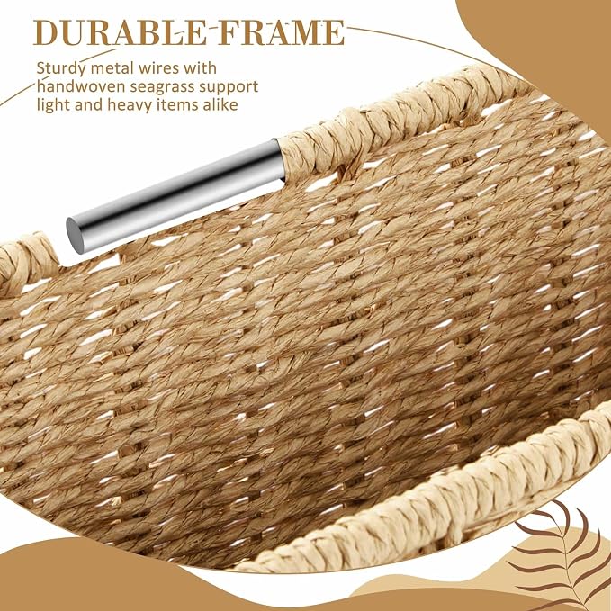 Teenyyou 2 Pack Hanging File Box 14.5 x 6 x 10.8 Inch Paper Rope Decorative Filing Basket Woven Document Organizer Folder Box with Handle Collapsible Letter Size Filing for Office Home Storage Decor