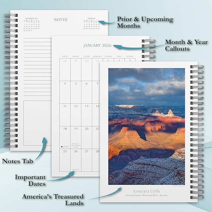 The Spirit of Place 2026 Weekly & Monthly Planner, 12-Month Calendar with Nature Photography & Inspirational Themes of Home, Peace, and Mindfulness, 2026, 6″ × 9″