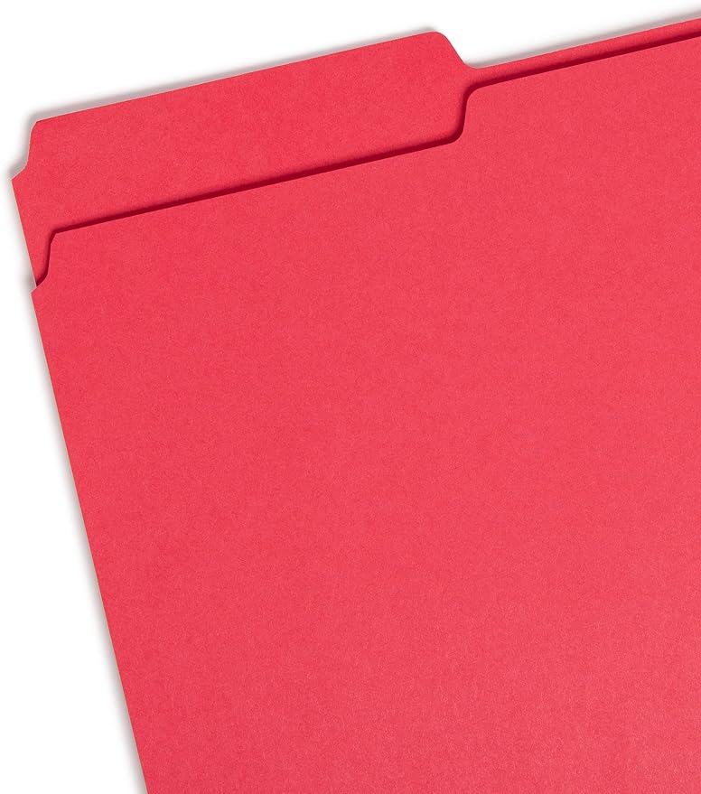 Smead Colored File Folder, 1/3-Cut Tab, Legal Size, Red, 100 per Box (17743)
