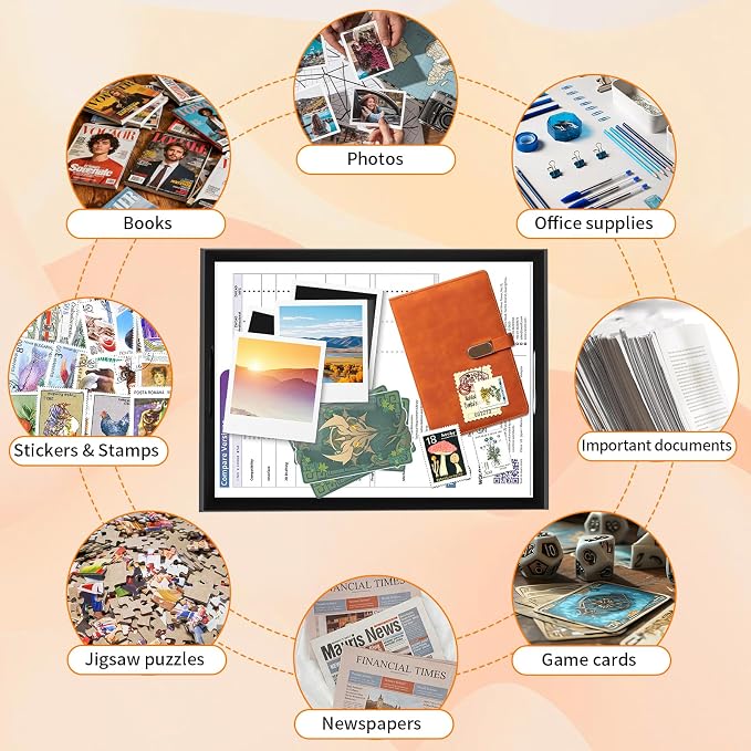 6 Pack A4 Paper Storage Box for 8.5" x 11" Letter, 11.7“ x 8.8“ x 4" Scrapbook Storage Box, Craft/Arts Storage Containers, Cardboard Photo Organizer with Lid File Box for Document, Magazine, US Letter