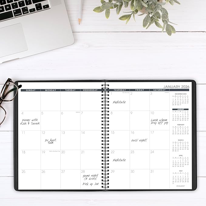AT-A-GLANCE 2026 Planner, Monthly, 15-Month, 9" x 11", Large, Black (702600526)