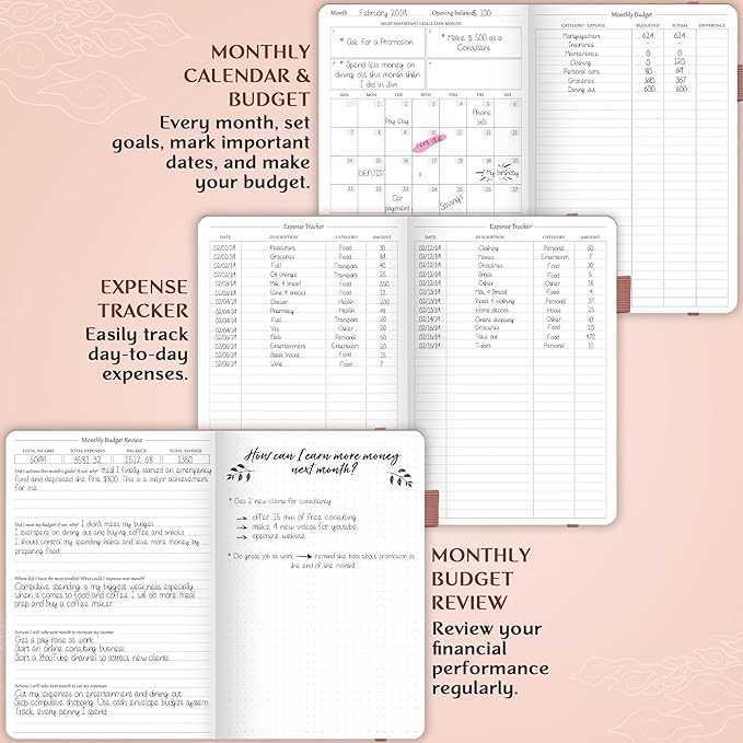 Legend Budget Planner – Financial Organizer Book. Money Account & Expense Tracker Notebook Journal for Household Monthly Budgeting (Rose Gold)