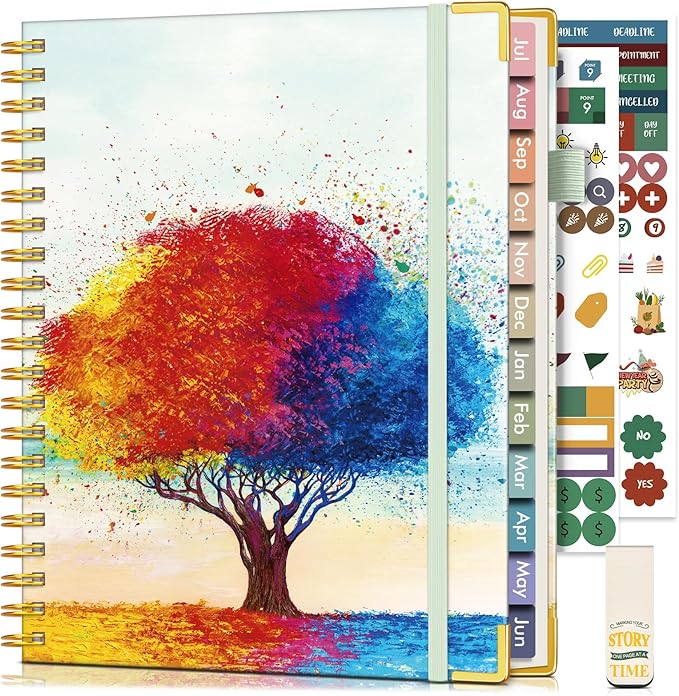 Academic Planner 2026-2027, Hardcover Weekly and Monthly Calendar Planner from July 2026 - June 2027, 8.5" x 11" A4 Large Daily Agenda with Tabs, College School Organizer for Student Teacher, The Tree of Life in Oils