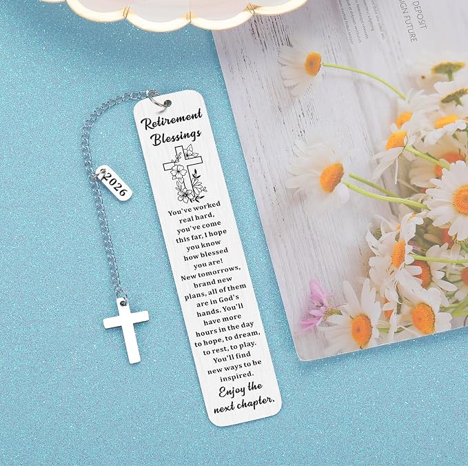 Christian Retirement Gift for Woman Man Best Happy Cool Retirement Gifts for Women Men Friends Happy Retired Going Away Leaving Farewell Gifts for Coworkers Women Men Retirement Blessings Bookmarks