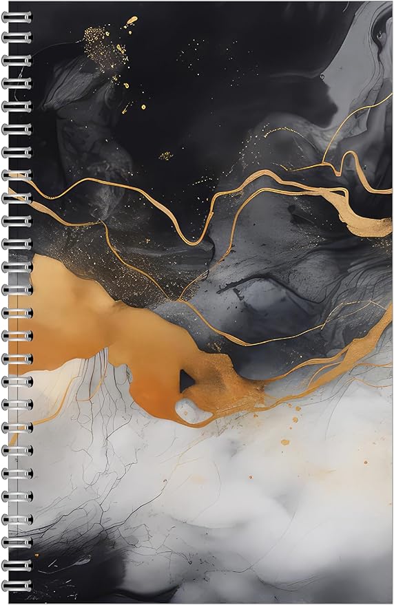 House of Doolittle Non-Dated Monthly & Weekly Planner Calendar - Spiral Bound Organizer - 7 x 11 Inches - Gold & Smoke Design