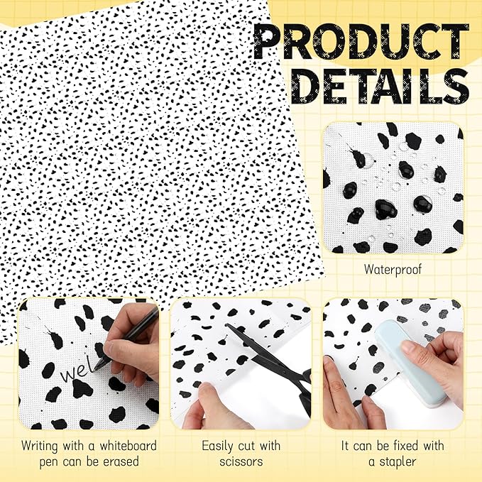Hahafelt 1 Pack 47 x 108 Inch Fabric Bulletin Board Roll Waterproof Non Woven Classroom Background Decoration Resistant Bulletin Board for Back to School Wall Decor DIY Craft (Spot)