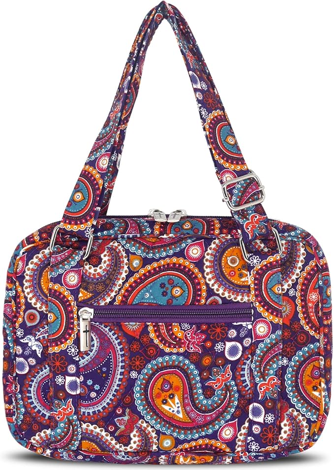 Bible Cover for Women with Adjustable Straps, Extra Large Study Bible Carrying Case Bag with Zip Pocket, 11.3x8.3x2.7 Inches