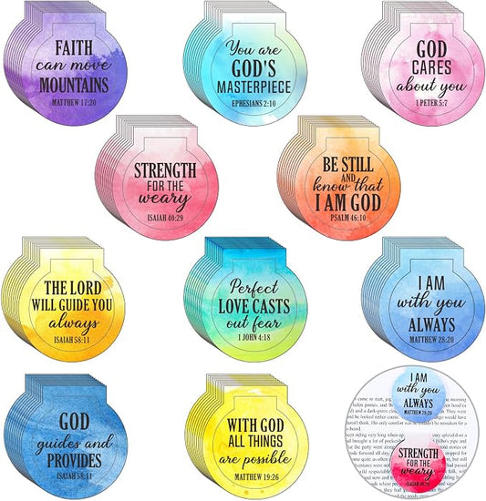 AmazingSpark 100 Pcs Magnetic Bookmarks Bulk Bible Verse Magnet Book Marker Clips Christian Reading Awards for Religious Gifts Students Book Lover Office Classroom