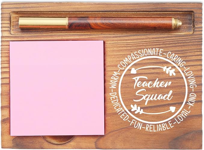 Teacher Squad Sticky Note Holder, Appreciation Gifts for Teachers, Educators, and School Staff, Inspirational Desk Organizer, Back-to-School Gift EDP154