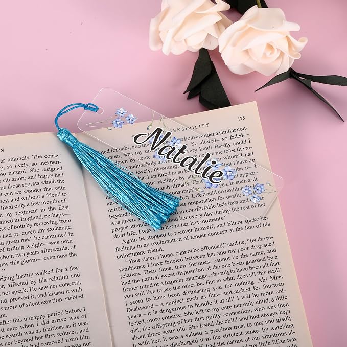 Personalized Bookmarks for Women Book Lover Birth Flower Birthday Customized Gifts for Reading Her Daughter Friends (Acrylic #3)