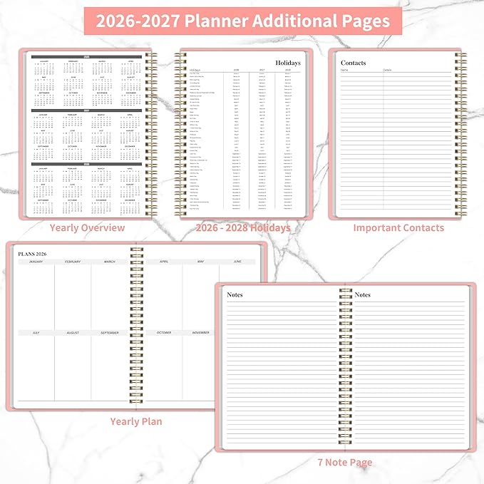 Monthly Planner 2026-2027, Jan 2026 - Dec 2027, 2 Year Calendar 2026-2027 Monthly Planner, 7.5" x 10", 24 month Calendar With Goals To Do List, Habit Tracker Suitable for Schools & Offices & Home