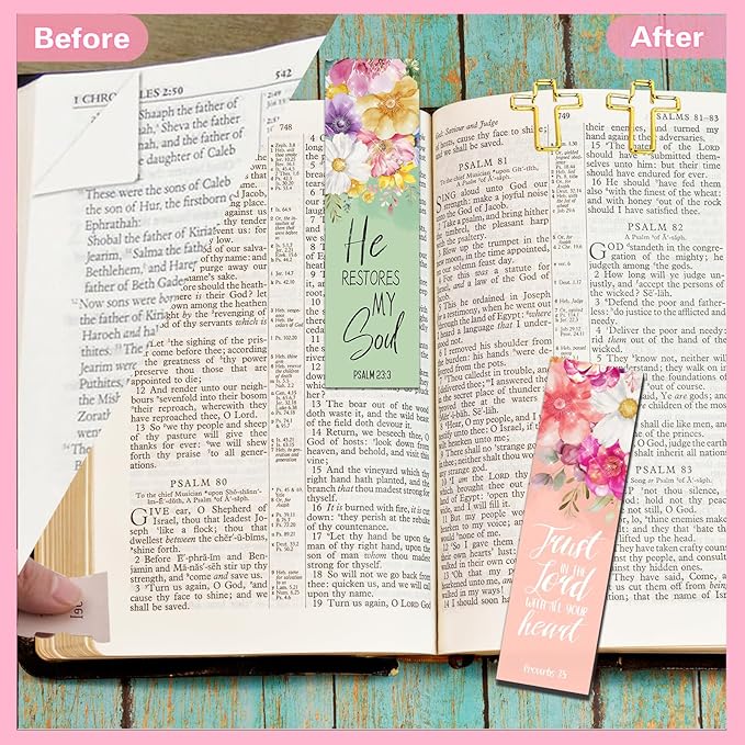 HRFGWDD Bible Study Supplies & Journaling Kit for Women with Highlighters & Pens,Tabs for Women, Sticky Notes, Bookmarks & Cross Clips – Bible Annotation Kit for Scripture Study(41pcs)