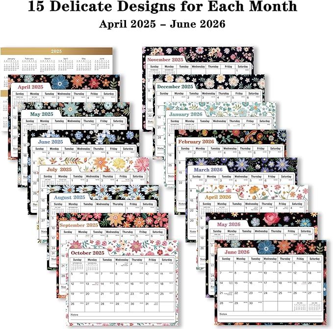 Small Desk Calendar 2026-2027 - Standing 2026 Desk Calendar, APR.2026 to JUN.2027, 8" x 6", Monthly Flip Desktop Calendar with Stickers, Your Personal Desk Planner for Home Office