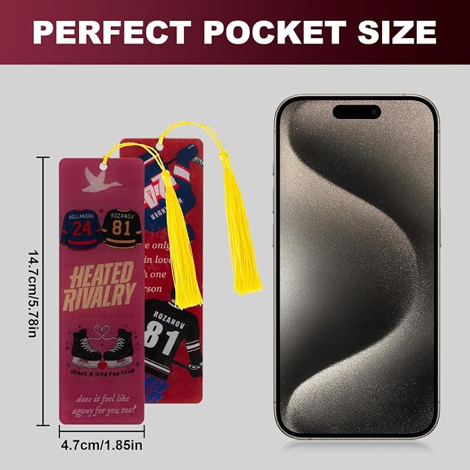 for 2 Pack Heated Rivalry Merch Inspired Bookmark Stuff, Ilya Rozanov 81 Shane Hollander 24 Bookmarks Gifts Accessories Merchandise for Fans Women Men Birthday World Cup 2026 Book Lovers