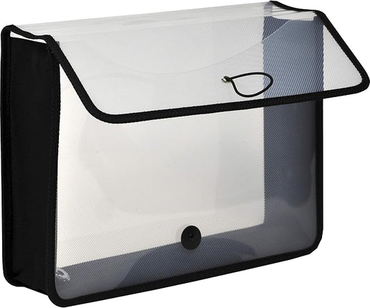Lion Expand-N-File Poly Expanding Wallet, Letter (9-1/2 inch x 12 inch), 3 inch Gusset, Clear, 1 Wallet (48160-CR)