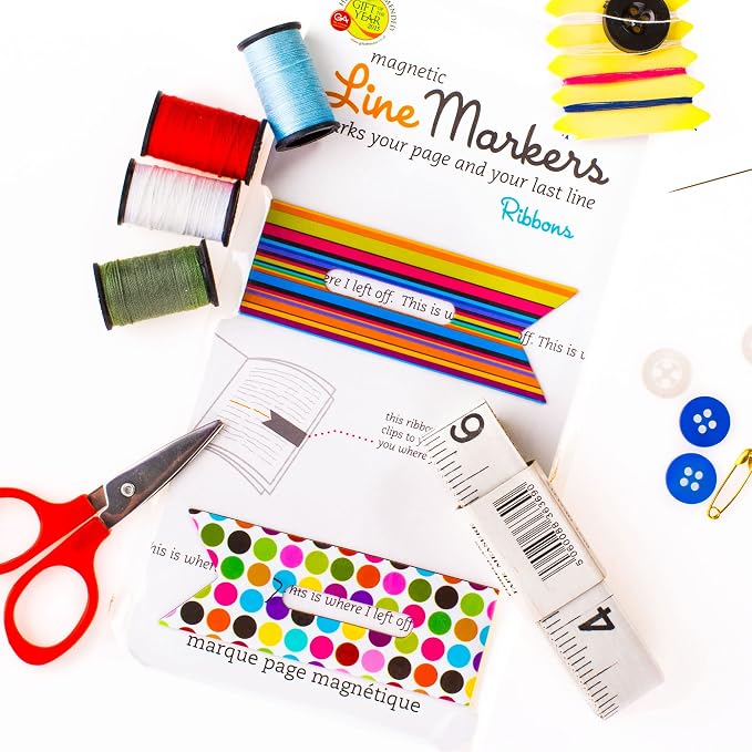 Gifts for Readers & Writers Linemarker Magnetic Bookmarks for Women & Men Colors, Set of 2 Magnet Bookmark Clips, Magnetic Page Holder & Book Marker for Reading with Cute Bookmarks Design for Kids