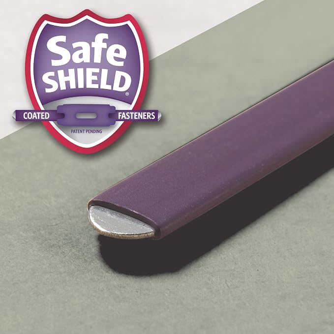 Smead Pressboard Classification Folder with SafeSHIELD Fasteners, 2 Dividers, 2" Exp, 1/3-Cut Tab, Legal Size, Gray/Green, 10 per Box (19215)