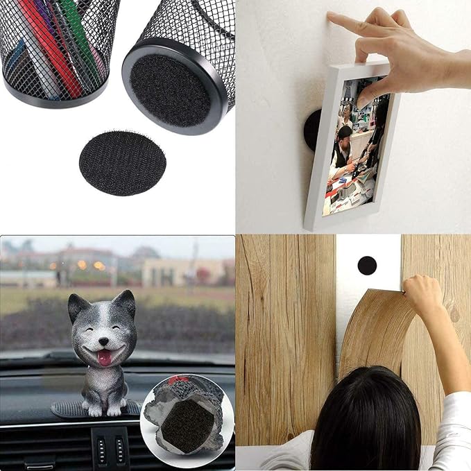 US 20-40 Pack Black Round Self Adhesive Tape Double Sided Sticky Carpet Gripper (2.36 Inch, 40)