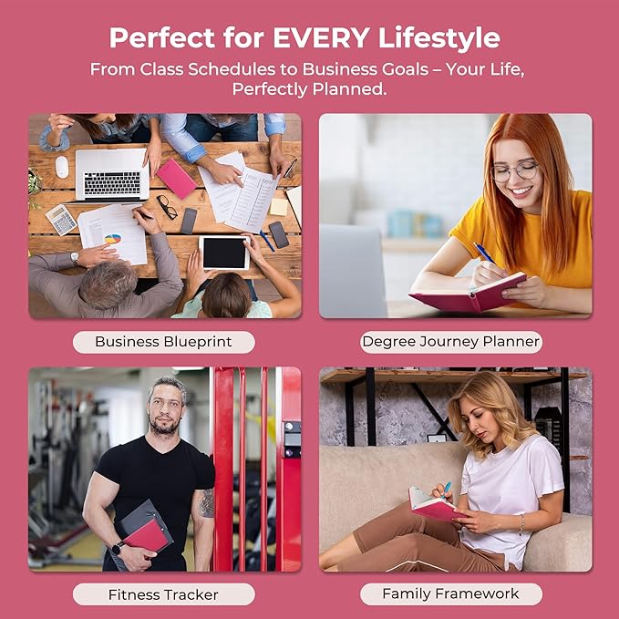 Weekly Monthly 2025-2026 Planner (July 25-Dec 26),6.5"x3.75",18 Months Agenda Plan with Month Tabs & Pocket,Expenses/Note Pages, Academic Calendar with Vegan Leather Cover,Rose Red