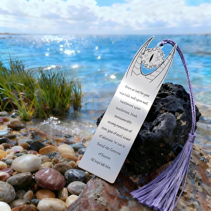 Lord of Rings Themed Metal Bookmark with Tassel for Men & Women,Stainless Steel Book Marker Gift for Fantasy Book Lovers-Eye of Sauron