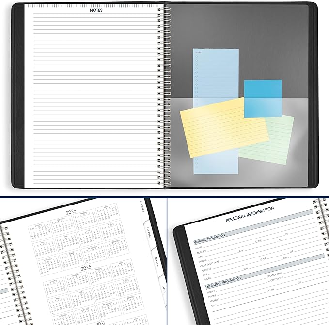 AT-A-GLANCE 2026 Appointment Book Planner, Weekly & Monthly, 8-1/4" x 11", Quarter-Hourly, Triple View, Black (70950V0526)