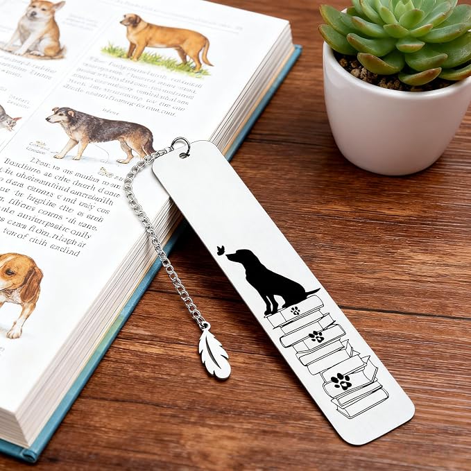 Dog Lover Gifts for Women Men, Dog Bookmark for Readers, Book Lover Gifts for Dog Mom Dad, Cute Animal Book Marker for Librarian Teacher, Birthday Christmas Gifts for Pet Owner