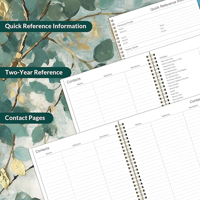 Planner 2026-2027 - Academic Planner 2026-2027, Jul. 2026 - Jun. 2027, 9''x11'', 26-27 Planners Weekly and Monthly with Tabs, Pocket, Twin-wire Binding - Art Leaves