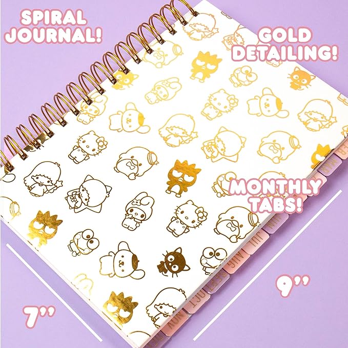 Hello Kitty and Friends Agenda, 70 Pages, Hardcover Planner, Kuromi Stickers, Sanrio Stuff, Cute School Supplies, Stationery and Accessories