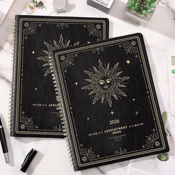 2026 Appointment Book - 2026 Daily Hourly Planner, Jan 2026 - Dec 2026, 9"x 11", 2026 Planner, Large Planner Weekly Monthly Appointment Book 2026, 15-Minute Interval, Flexible Cover - The Sun