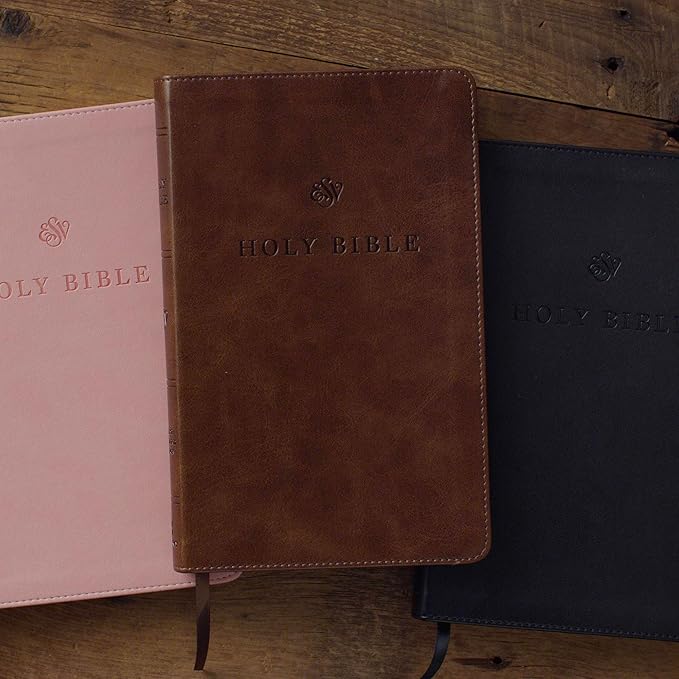 Custom Personalized Brown ESV Bible | Small Text | Customized with Name in Dark Brown | Faux Leather Premium Church Bible | English Standard Version Lay Flat Design
