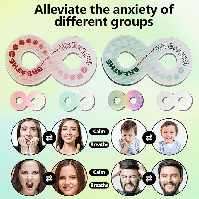 42 Pierces Calm Stickers for Anxiety Sensory Anti Stress Tactile Textured Combined with Breathing Exercise Fidget Strips Suitable and Adults (Mixed Loading)