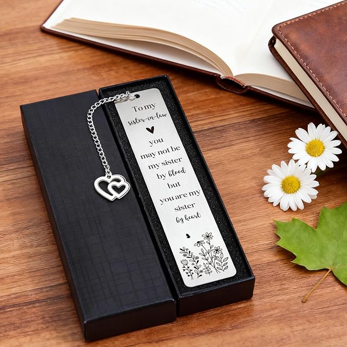 Sister in Law Bookmark Gifts - Sister in Law Bookmarks for Women, Anniversary Wedding Christmas Thanksgiving Birthday Marriage Mothers Day Wedding Gifts for Sister-in-Law