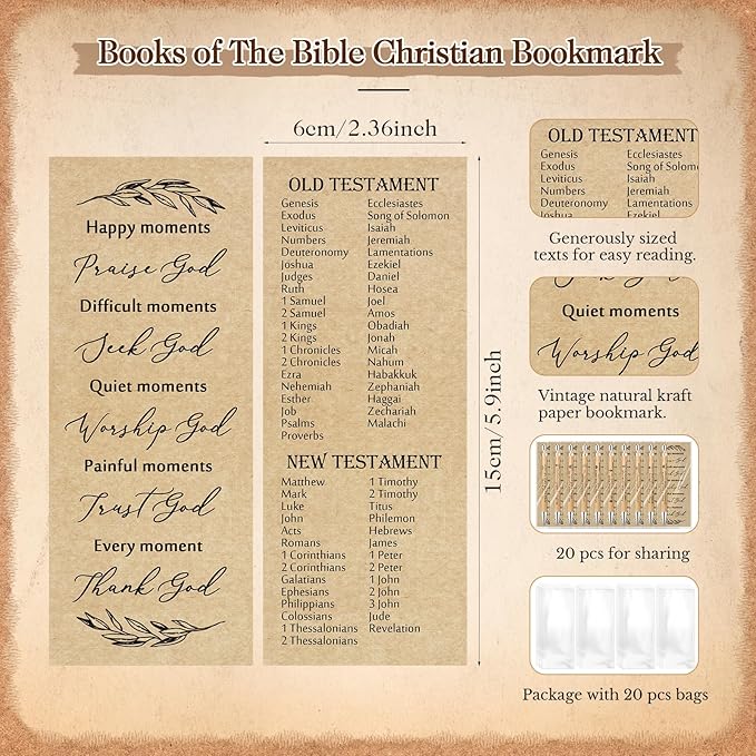 Gueevin 30 Sets Christian Party Favors Gift Bulk Church Father's Day Sunday School Teacher Graduation Bible Verse Bamboo Pen Prayer Religious Bookmarks Scripture Silicone Keychain (Inspirational)