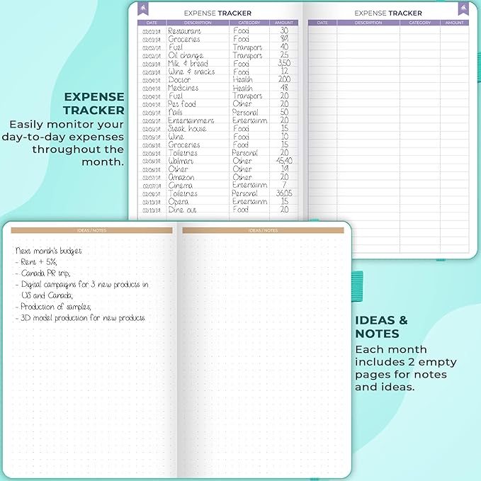 Clever Fox Budget Book 2.0 – Simple Budgeting Planner for Beginners – Financial Notebook with Money Spending, Debt & Bill Tracker (Turquoise)