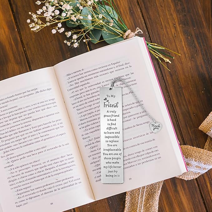 Ouligay Friend Bookmarks for Women Book Lovers Gifts Book Marks for Reading Women Long Distance Friendship Gift Best Friend Birthday Gifts for Bestie Bestfriend BFF Christmas Reader Books Club