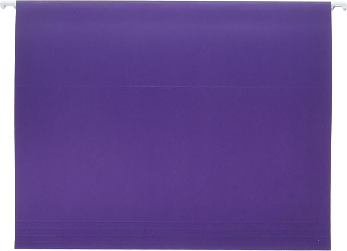 School Smart Letter Size Hanging File Folders with 1/5 Cut Tab - Pack of 25 - Purple - 085112