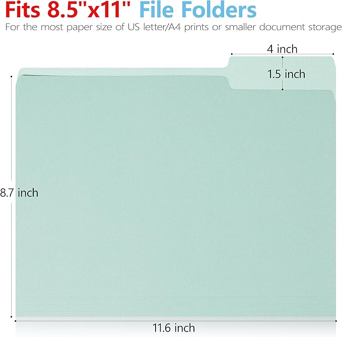 pmybupo Two Tone Colored File Folders,18 Pack 6 Pastel Colors Manilla Folders 8.5x11,Assorted Colors 1/3 Cut Tab File Folders Letter Size,School Business Office Folders for Document