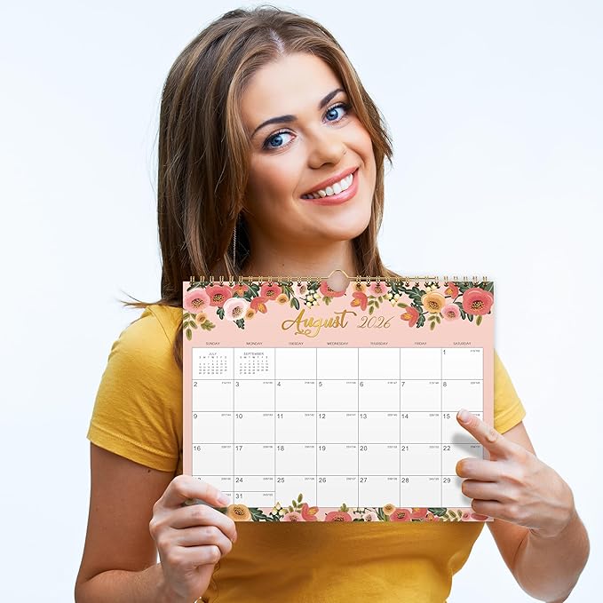 Calendar 2026-2027 - Wall Calendar 2026-2027, 11" x 8.5", JUL.2026 -DEC.2027, 18 Monthly Wall Planner Large, Hanging Hook, Wall Calendar With Twin-Wire Binding