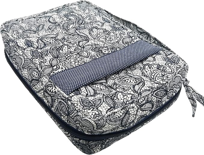 DIWI Quilted Bible Cover Extra Large Sizes 11.25 X 8.25 X 2.75 Inches Good Book Case (XL, C1 Navy Canopy)