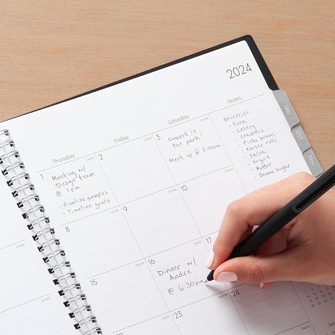 Blue Sky 2024-2025 Academic Year Weekly and Monthly Planner, July 2024 - June 2025, 8.5" x 11", Flexible Cover, Wirebound, Enterprise (150144)