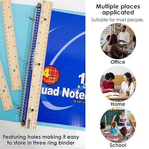 BAZIC Products Wooden Ruler – Single Metal Edge Drafting Ruler for Measuring, Drawing & Crafting, Wooden Straight Edge Ruler for School & Office, 12 Inch, 288-Packs