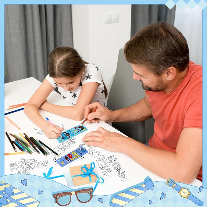BWkoss Father's Day Color Your Own Bookmarks for Kids -75Pcs Happy Father's Day DIY Coloring Bulk Blank Bookmark Classroom Art Craft Supplies for Student Father's Day Holiday Party Goodie Fillers