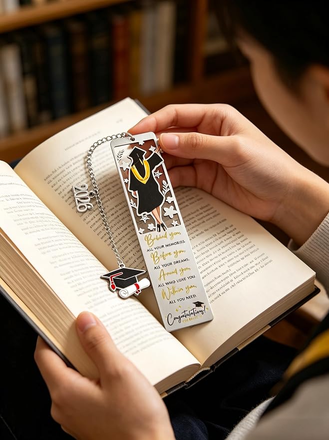 Class of 2026 Graduation Gifts for Women Her - High School College Graduation Gift Ideas for Graduates - Inspirational Bookmark with Gift Box, Congrats Grad Sentimental Keepsake (Graduation)