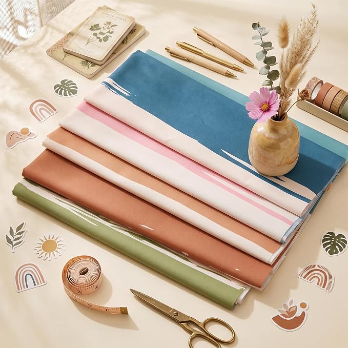 Mindsoft Bulletin Board Paper 48'' x 107'' Class Boards for Classroom Bulletin Boards Everyone is Welcome Classroom Board Decor Pillows Curtains Crafts(1 Pc,Stripe)